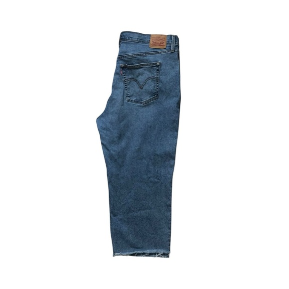 Levi’s Ribcage Straight Ankle Size 18W Medium Wash Raw Hem Wide Leg Crop - Picture 7 of 15